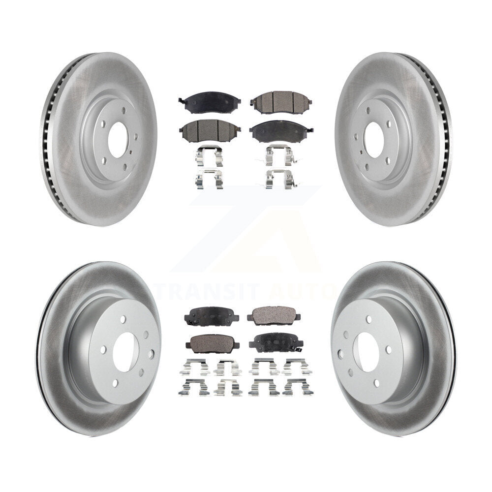 Front Rear Coat Brake Rotors Ceramic Pad Kit For 09-13 INFINITI G37 Without Brembo Brakes KGT-104451
