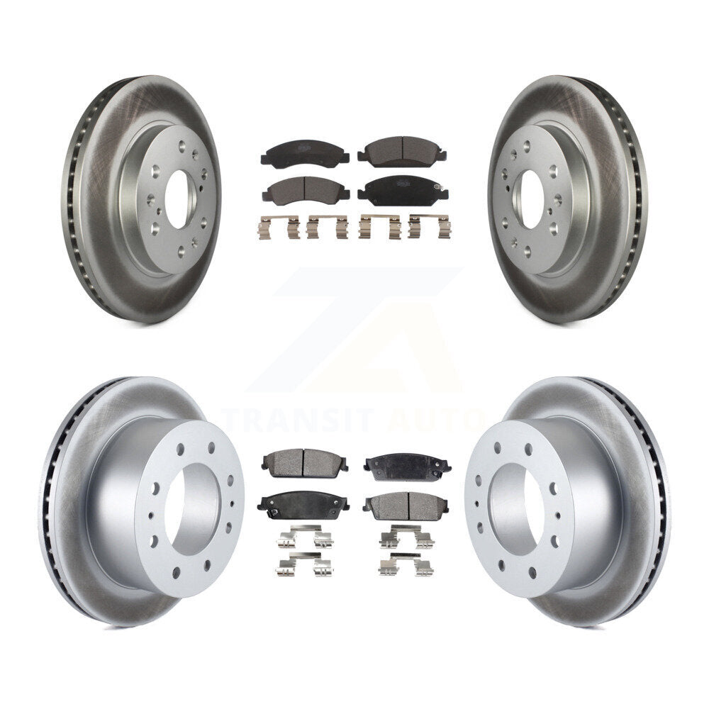 Front Rear Coat Disc Brake Rotor Ceramic Pad Kit For 2011 Chevrolet Silverado 1500 Hybrid KGT-104461