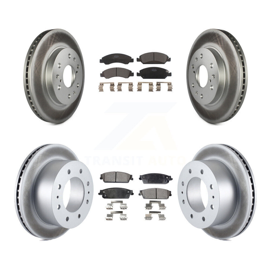 Front Rear Coat Disc Brake Rotor Ceramic Pad Kit For 2011 Chevrolet Silverado 1500 Hybrid KGT-104461