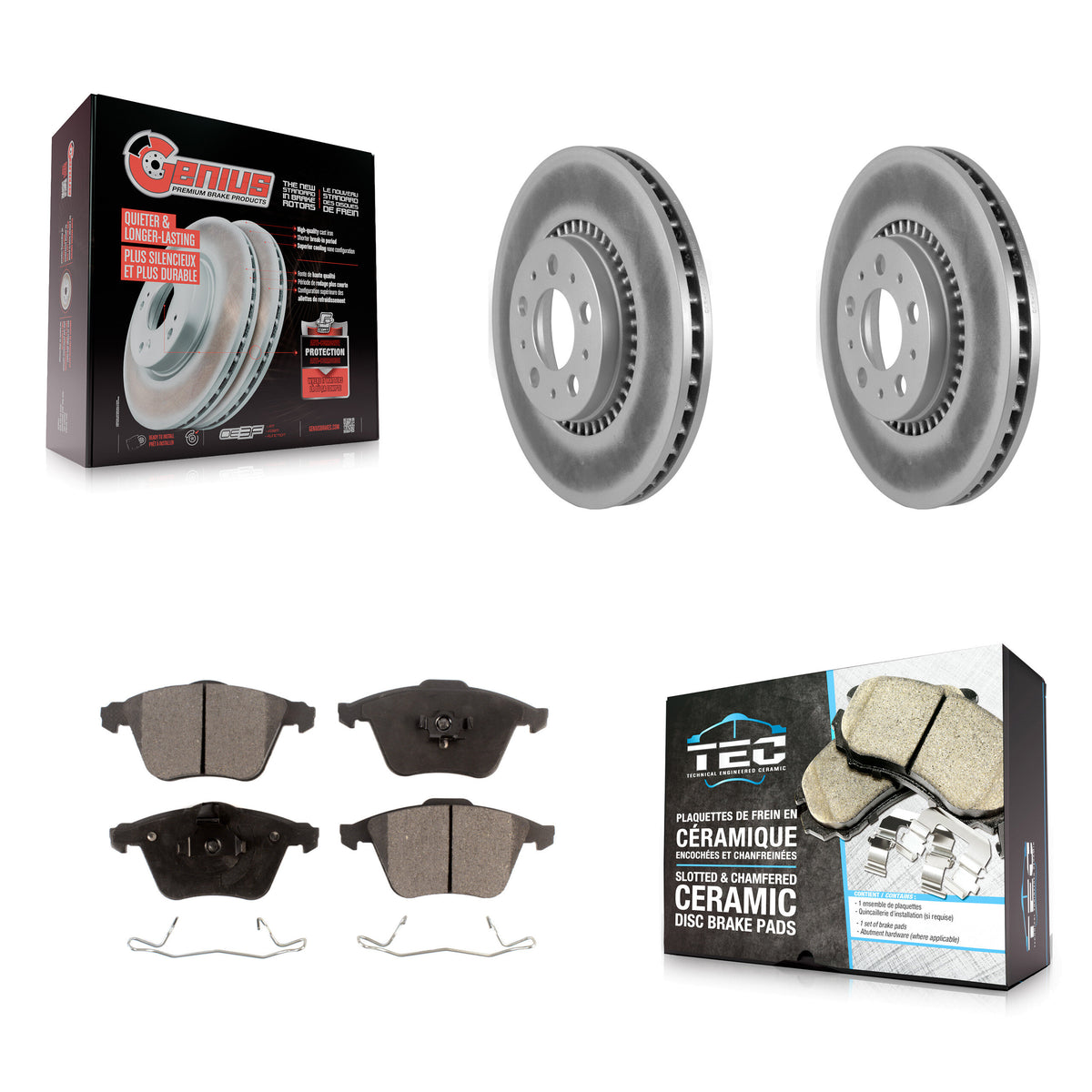 Front Coat Brake Rotor Ceramic Pad Kit For Volvo S60 2.5T With 305mm Diameter KGT-104465