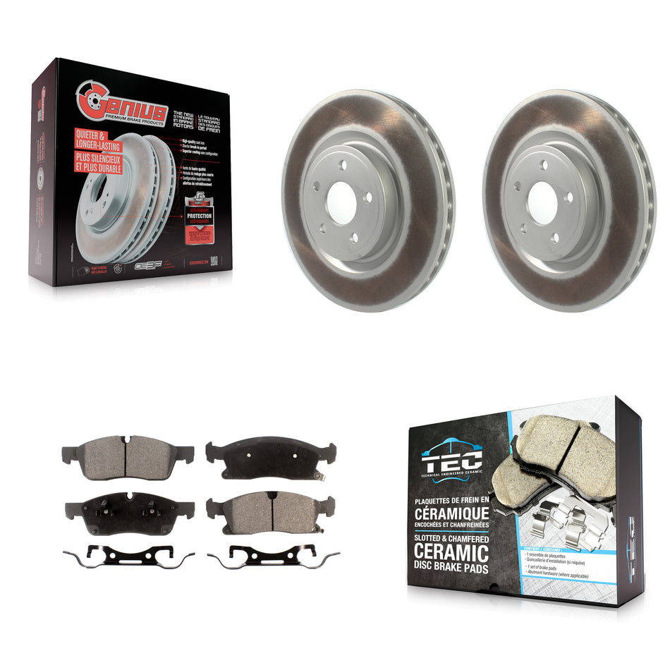 Front Coat Brake Rotors Ceramic Pad Kit For Dodge Durango With 380mm Diameter Rotor KGT-104469