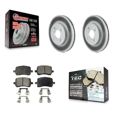 Front Coated Disc Brake Rotor & Ceramic Pad Kit For 2007-2008 Pontiac G5 rear brakes KGT-104477