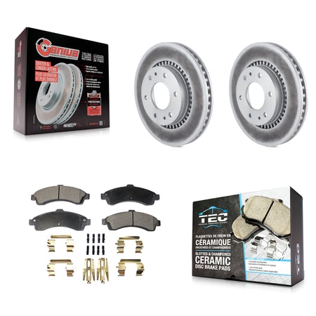 Front Coat Disc Brake Rotors Ceramic Pad Kit For 2006 Isuzu Ascender With 3rd Row Seating KGT-104479