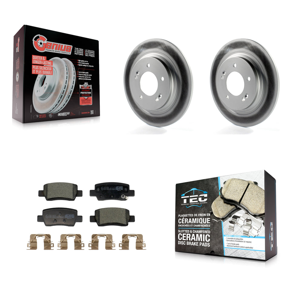 Rear Coat Brake Rotors Ceramic Pad Kit For 24-25 Hyundai Kona With Electric Parking KGT-104487