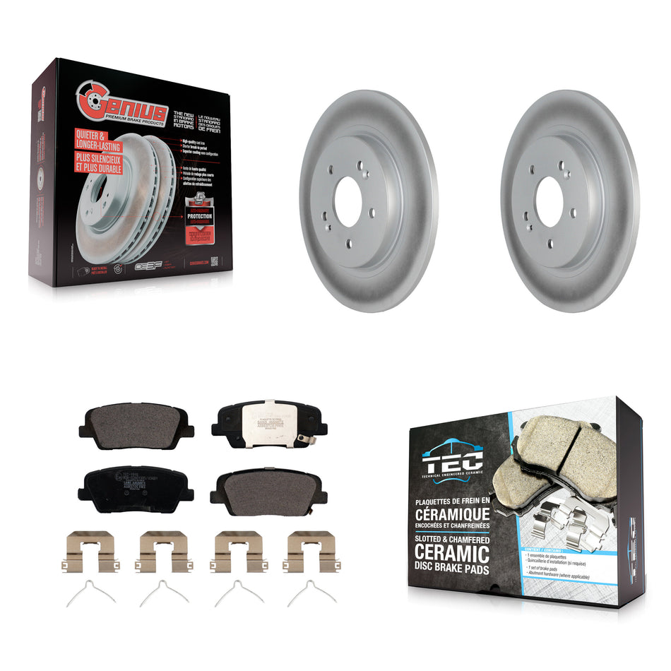Rear Coat Brake Rotor Ceramic Pad Kit For Hyundai Santa Fe With Dual Piston Front Caliper KGT-104493