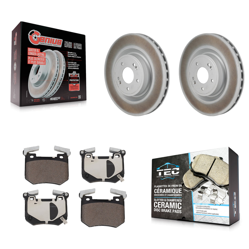 Rear Coat Brake Rotor Ceramic Pad Kit For Genesis G70 3.3L With 340mm Diameter KGT-104495