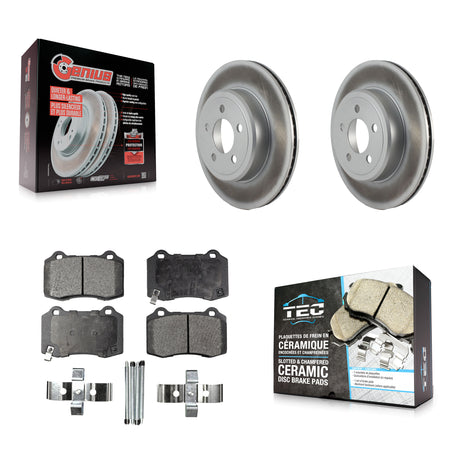Rear Coated Disc Brake Rotors And Ceramic Pads Kit For Chrysler 300 With Brembo Brakes KGT-104497