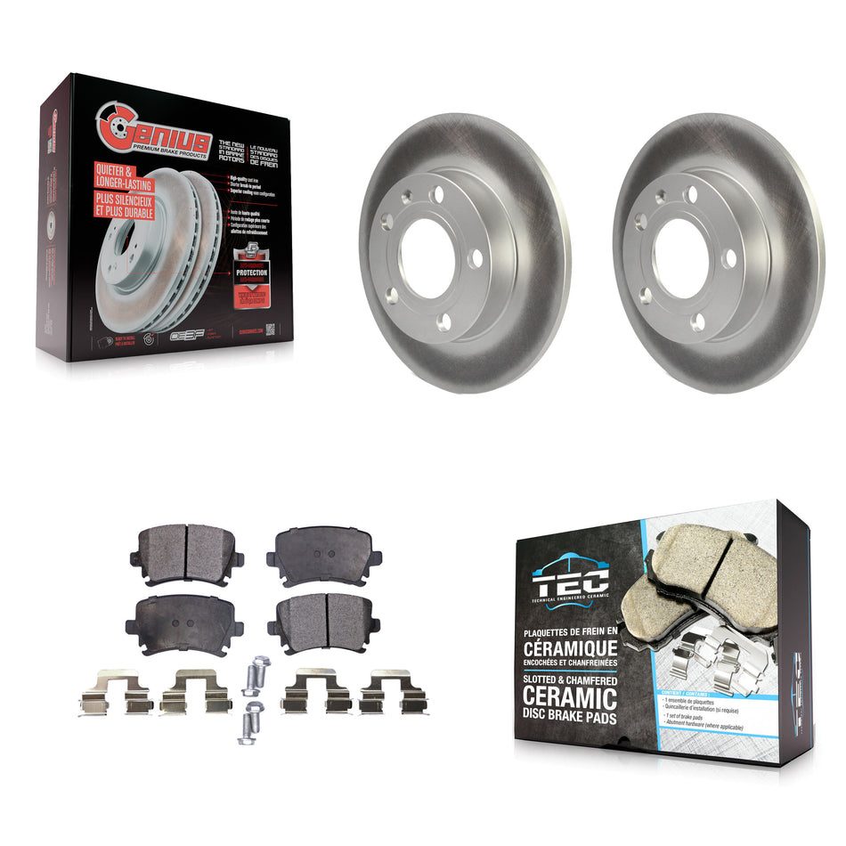 Rear Coated Brake Rotor & Ceramic Pad Kit For 2006 Audi A4 With 245mm Diameter KGT-104499