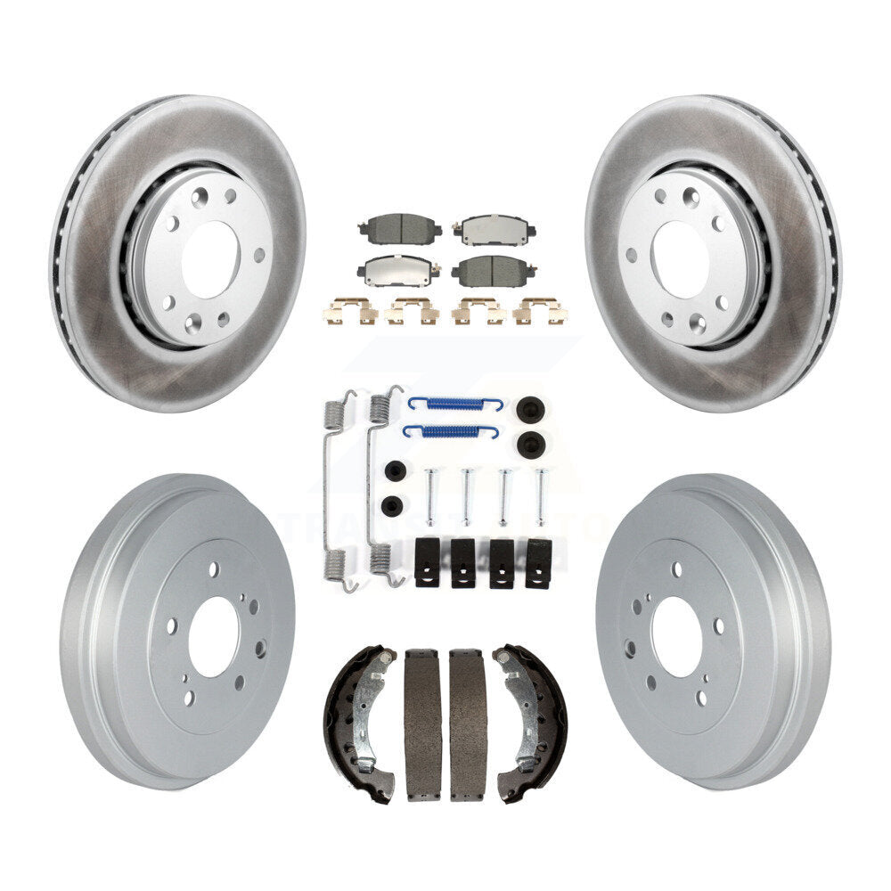 Front Rear Coated Disc Brake Rotor Ceramic Pad Drum Kit (7Pc) For 2020-2022 Nissan Sentra KGT-104502