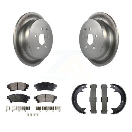 Rear Disc Coated Rotors Ceramic Pads Parking Shoes Kit For Toyota Sienna Highlander Lexus KGT-104509