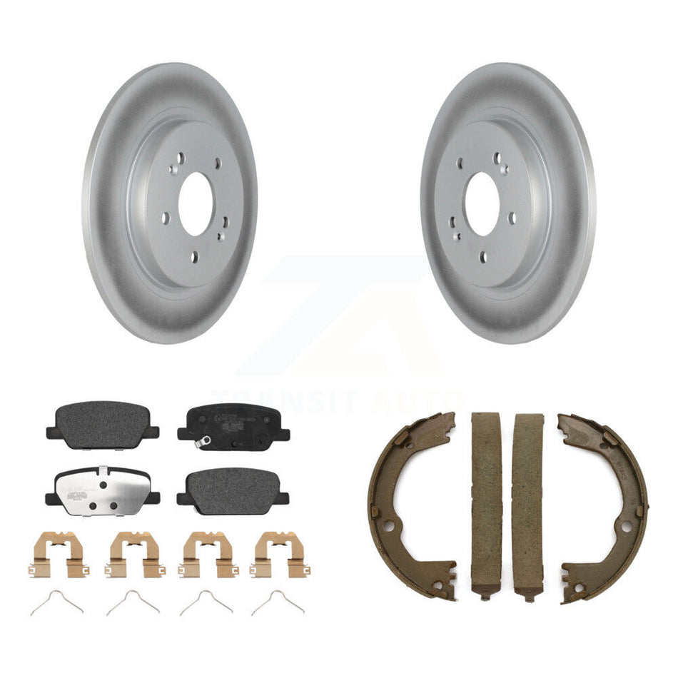 Rear Disc Coated Rotors Ceramic Pads And Parking Brake Shoes Kit For Hyundai Santa Fe KGT-104512