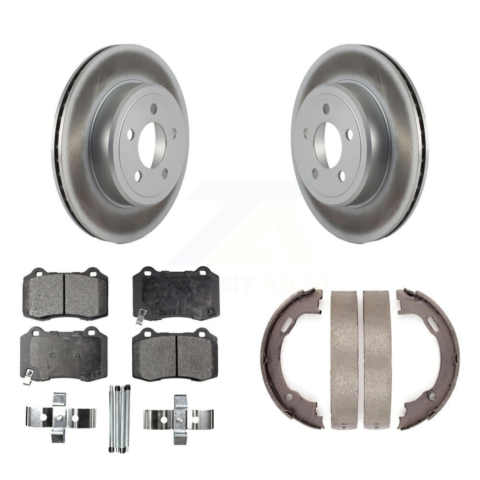 Rear Disc Coated Rotors Ceramic Pads And Parking Brake Shoes Kit For Chrysler 300 KGT-104520