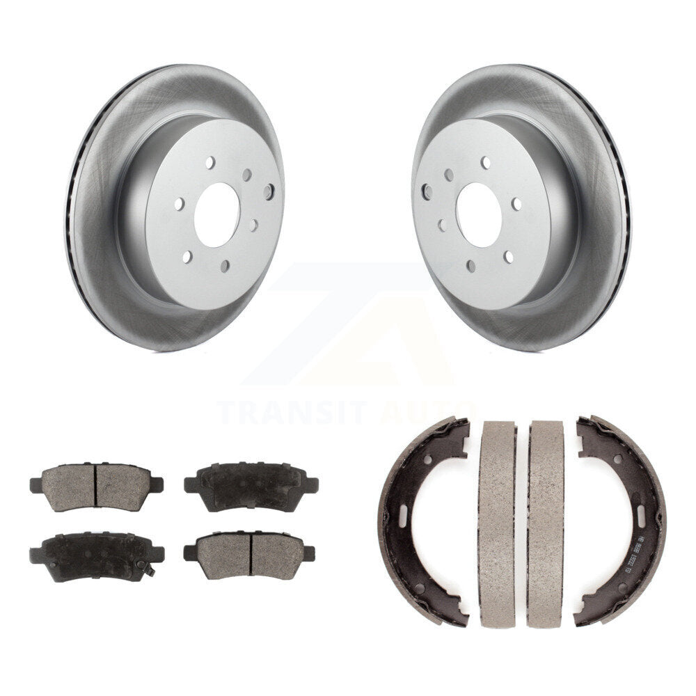 Rear Disc Coated Rotors Ceramic Pads & Parking Shoes Kit For Nissan Pathfinder From 08 04 KGT-104522