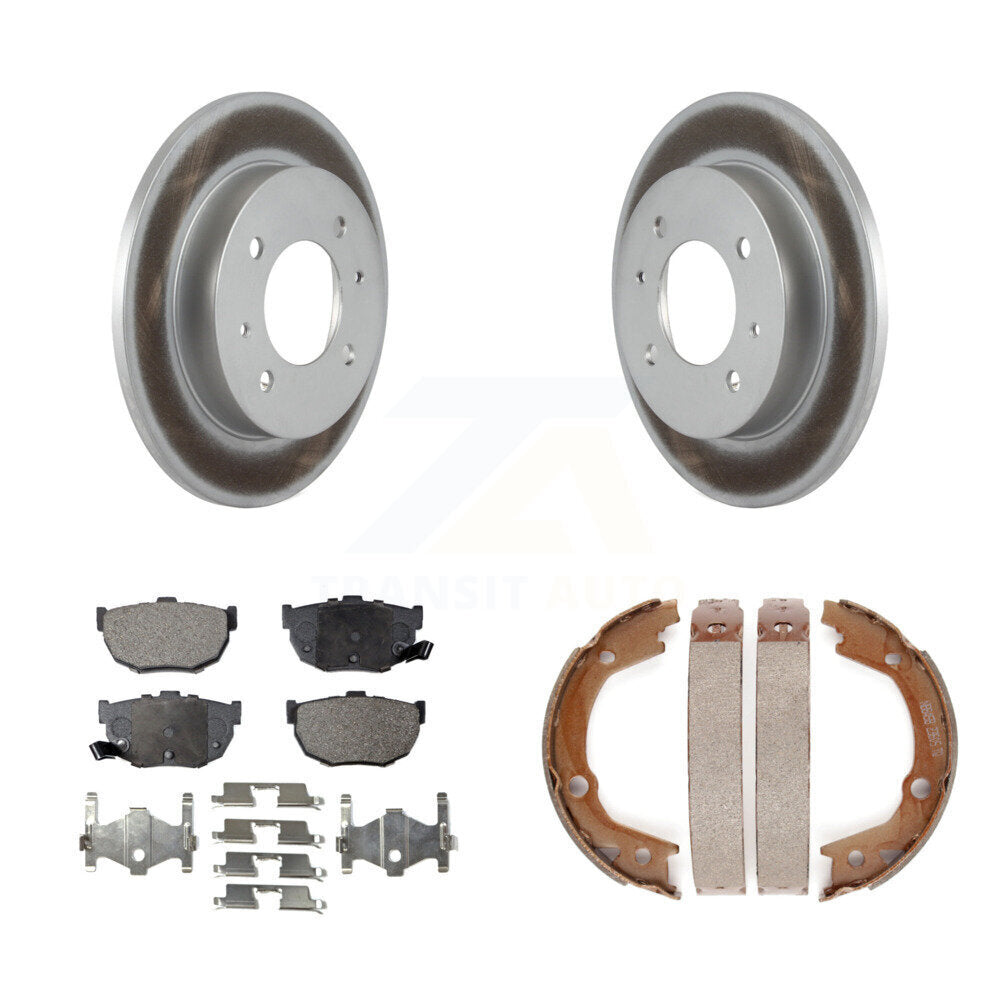 Rear Disc Coated Rotors Ceramic Pads And Parking Brake Shoes Kit For Hyundai Elantra KGT-104523