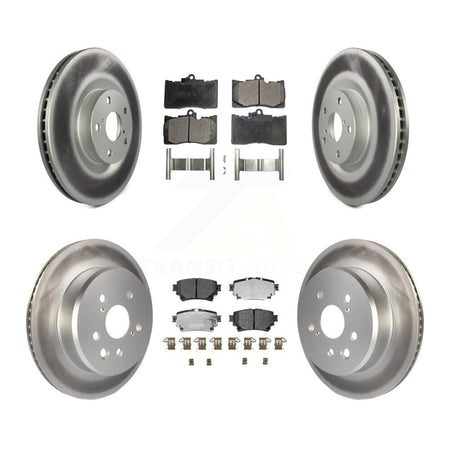 Front Rear Coated Disc Brake Rotors Ceramic Pad Kit (6Pc) For 2021 Lexus IS350 RC350 Base KGT-104540