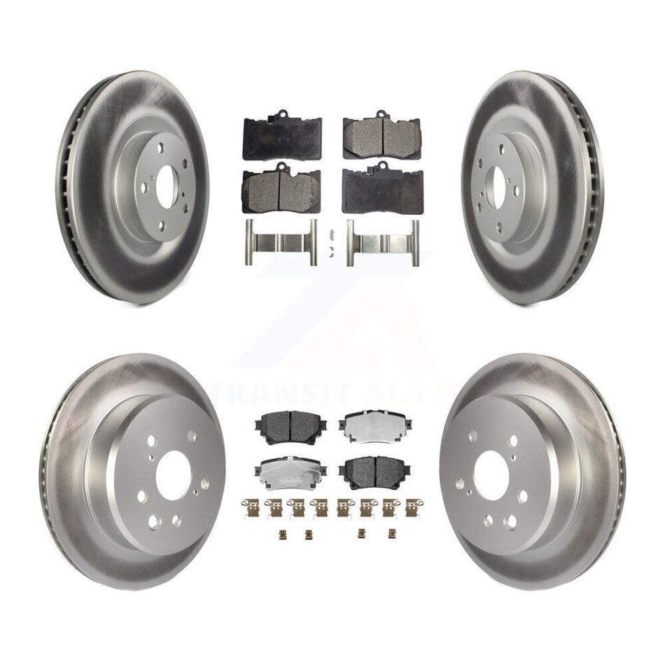 Front Rear Coated Disc Brake Rotors Ceramic Pad Kit (6Pc) For 2021 Lexus IS350 RC350 Base KGT-104540