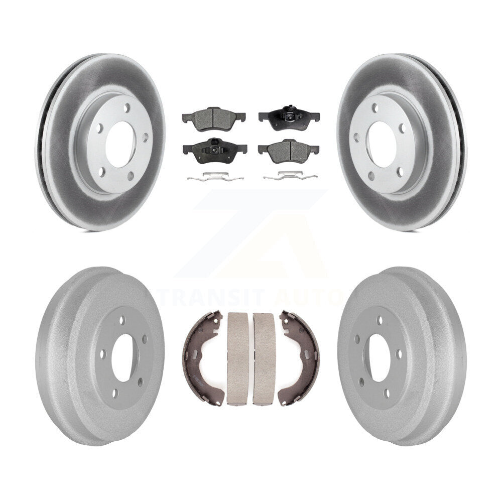 Front Rear Coated Disc Brake Rotors Ceramic Pads And Drum Kit For Mercury Mariner KGT-104542