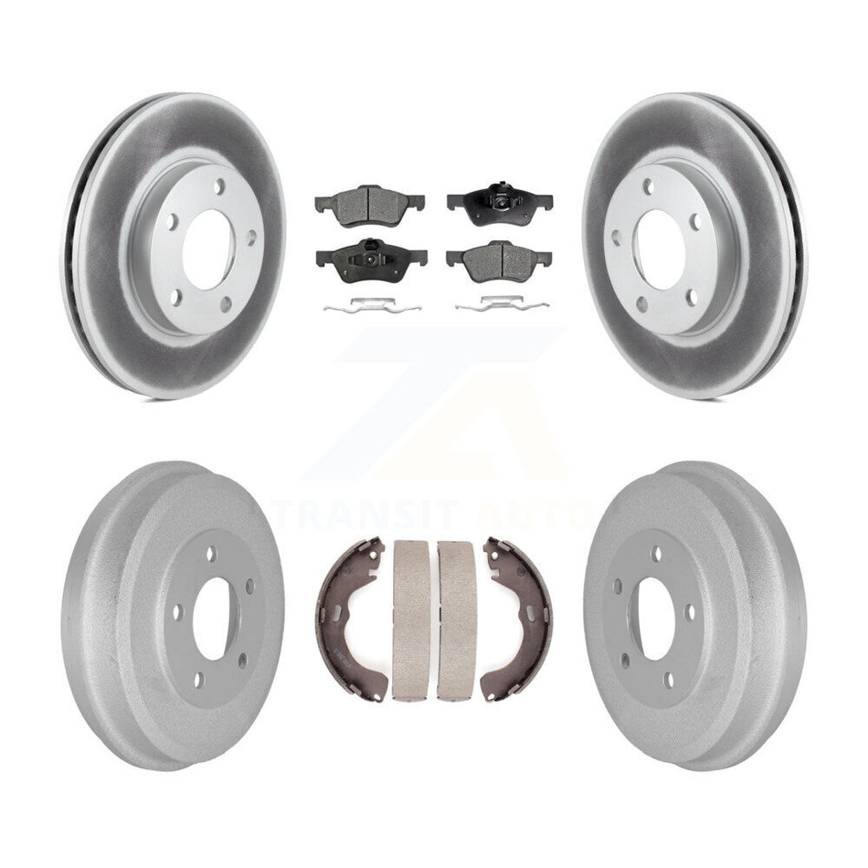Front Rear Coated Disc Brake Rotors Ceramic Pads And Drum Kit For Mercury Mariner KGT-104542