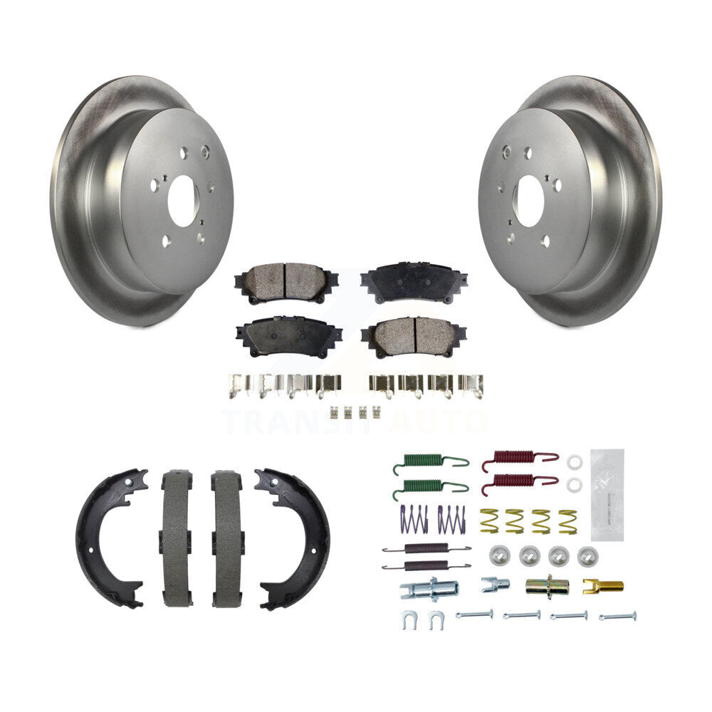Rear Disc Coated Rotors Ceramic Pads Parking Shoes & Hardware Kit For 11-20 Toyota Sienna KGT-104560