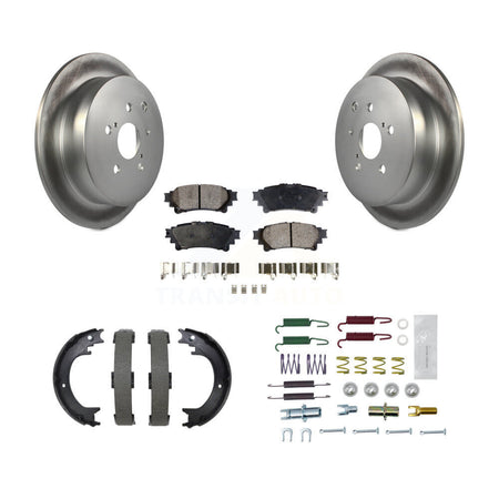 Rear Disc Coated Rotors Ceramic Pads Parking Shoes & Hardware Kit For 11-20 Toyota Sienna KGT-104560