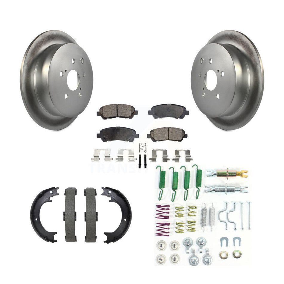 Rear Disc Coated Rotors Ceramic Pads Parking Shoes And Hardware Kit For Toyota Highlander KGT-104563