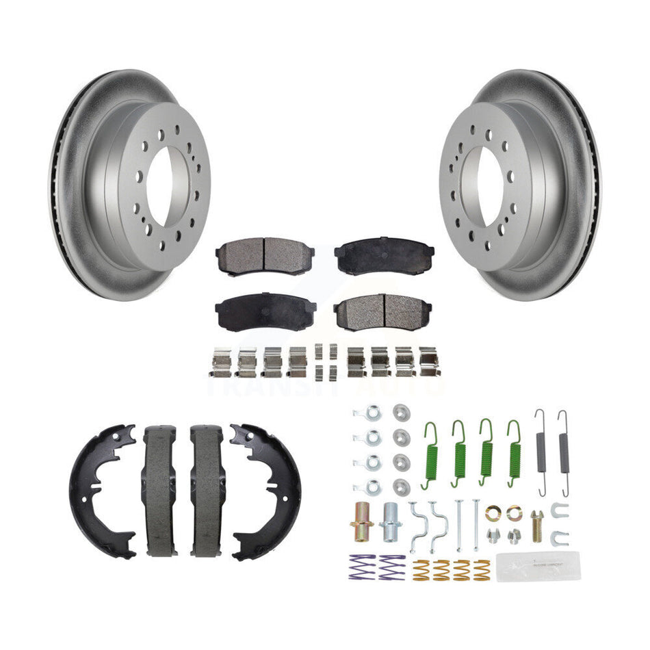 Rear Disc Coated Rotors Ceramic Pads Parking Shoes And Hardware Kit For Toyota 4Runner FJ KGT-104601