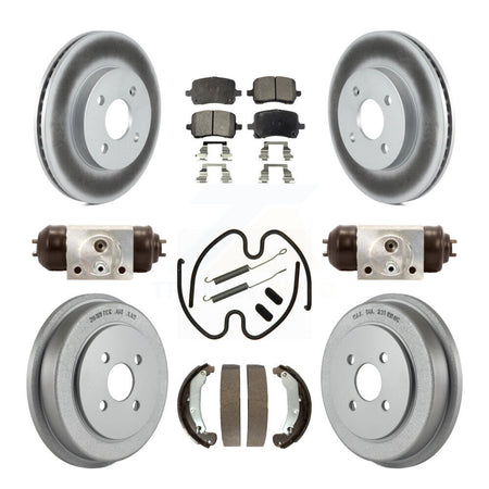 Front Rear Coated Brake Rotors Ceramic Pad Drum Kit (9Pc) For Pontiac G5 Disc rear brakes KGT-104603