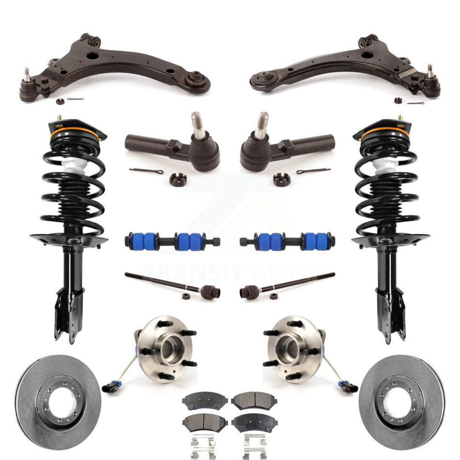 Front Disc Rotor Brake Pad Bearing Arm Shock Suspension Kit (15Pc) For Oldsmobile Intrigue KM-100022