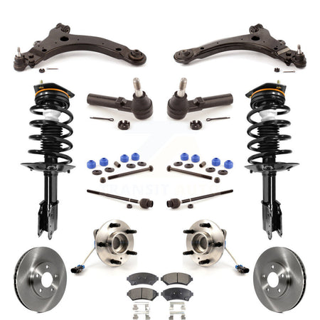 Front Disc Rotor Brake Pad Bearing Arm Shock Suspension Kit (15Pc) For Oldsmobile Intrigue KM-100023