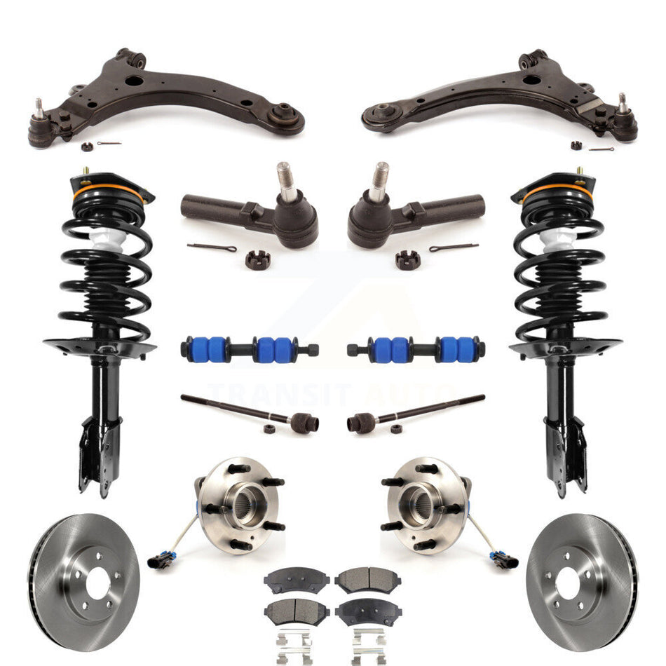 Front Disc Rotor Brake Pad Bearing Arm Shock Suspension Kit (15Pc) For Oldsmobile Intrigue KM-100023
