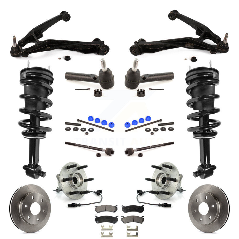 Front Disc Rotor Brake Pad Bearing Arms Suspension Kit (15Pc) For Chevrolet Silverado 1500 KM-100061