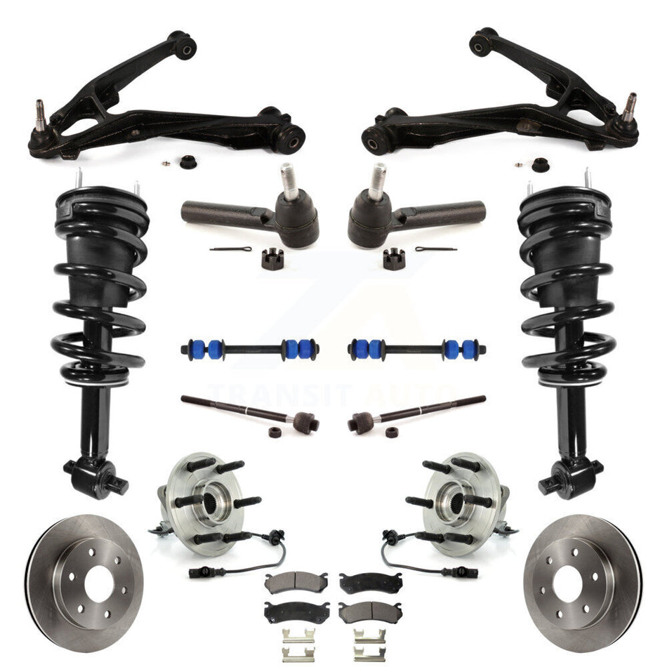 Front Disc Rotor Brake Pad Bearing Arms Suspension Kit (15Pc) For Chevrolet Silverado 1500 KM-100061