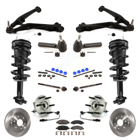 Front Disc Rotor Brake Pad Bearing Arm Suspension Kit (15Pc) For GMC Sierra 1500 Chevrolet KM-100062