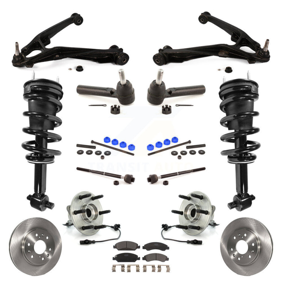 Front Disc Rotor Brake Pad Bearing Arm Suspension Kit (15Pc) For GMC Sierra 1500 Chevrolet KM-100062