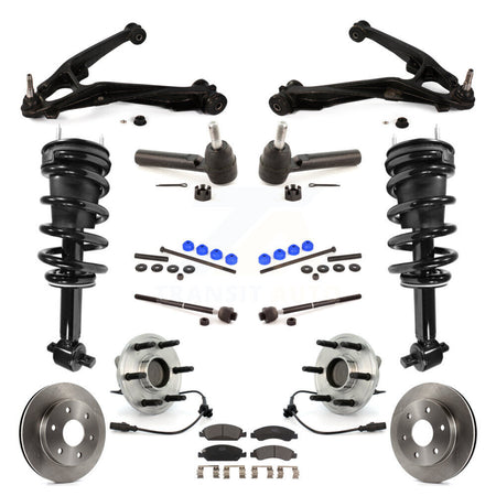 Front Disc Rotors Brake Pads Bearings Arms Shock Suspension Kit (15Pc) For GMC Sierra 1500 KM-100063