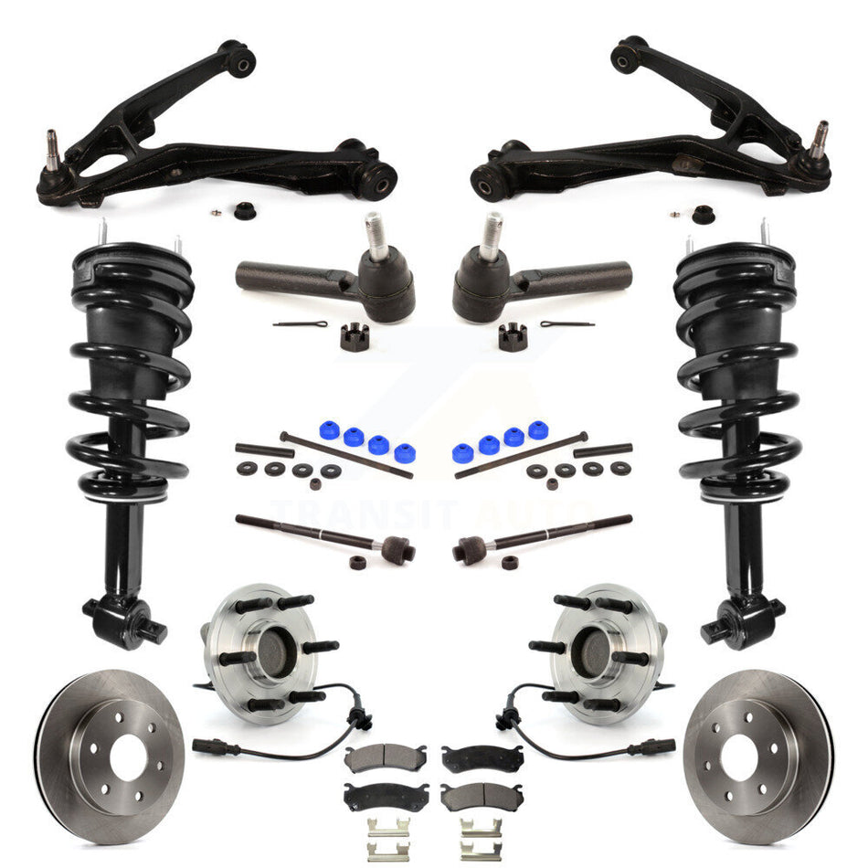 Front Disc Rotor Brake Pad Bearing Arms Suspension Kit (15Pc) For Chevrolet Silverado 1500 KM-100064