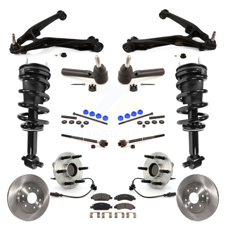 Front Disc Rotor Brake Pad Bearing Arm Suspension Kit (15Pc) For GMC Sierra 1500 Chevrolet KM-100065