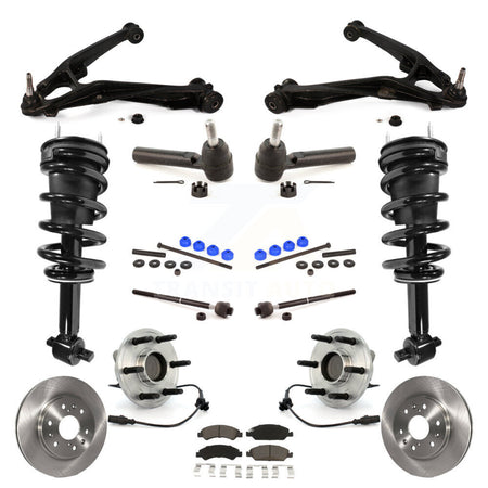 Front Disc Rotor Brake Pad Bearing Arm Suspension Kit (15Pc) For GMC Sierra 1500 Chevrolet KM-100163