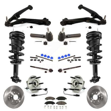 Front Disc Rotor Brake Pad Bearing Arm Suspension Kit (15Pc) For GMC Sierra 1500 Chevrolet KM-100165