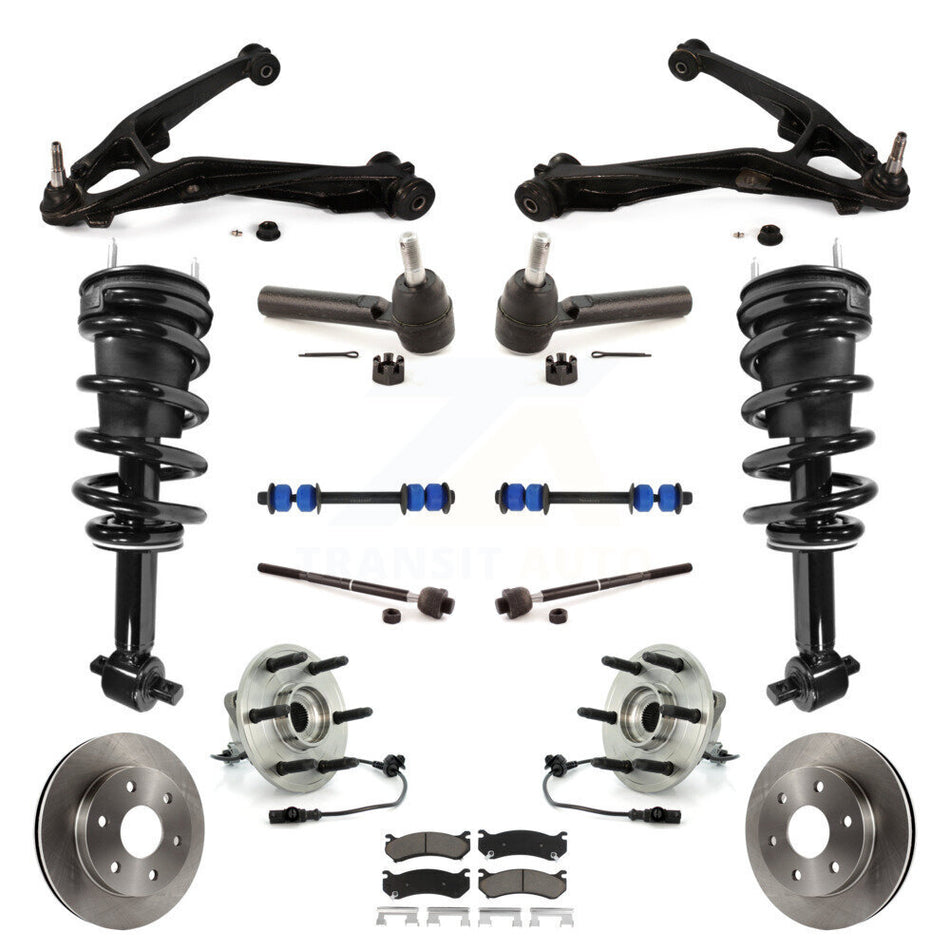 Front Disc Rotor Brake Pad Bearing Arms Suspension Kit (15Pc) For Chevrolet Silverado 1500 KM-100181