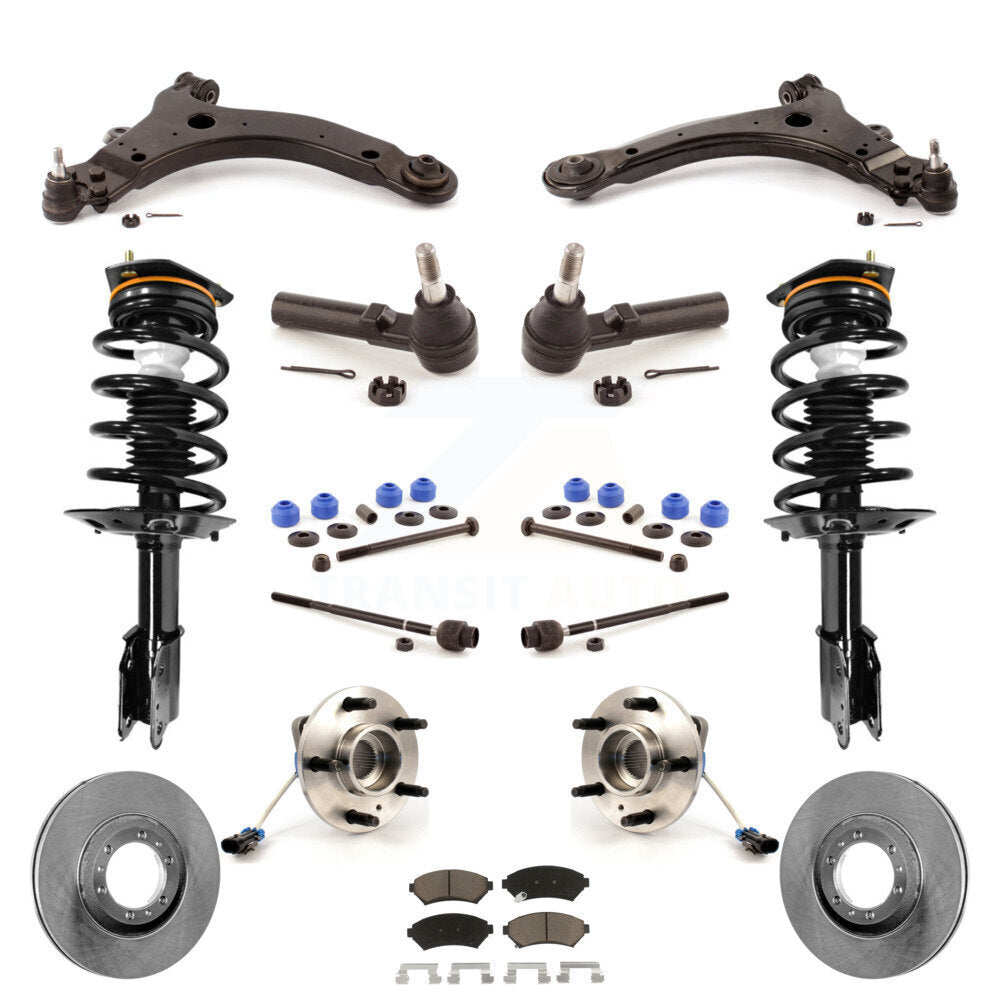 Front Disc Rotor Brake Pad Bearing Arm Shock Suspension Kit (15Pc) For Oldsmobile Intrigue KM-100237