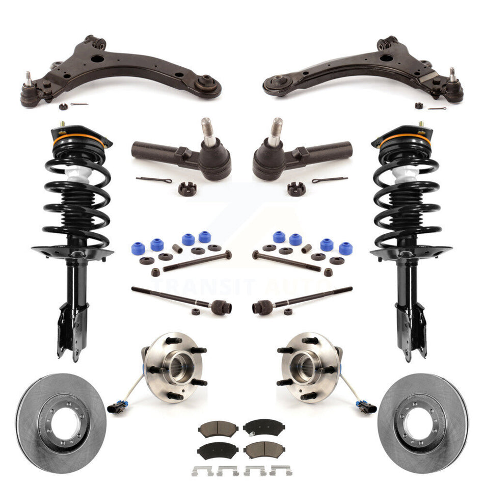 Front Disc Rotor Brake Pad Bearing Arm Shock Suspension Kit (15Pc) For Oldsmobile Intrigue KM-100237