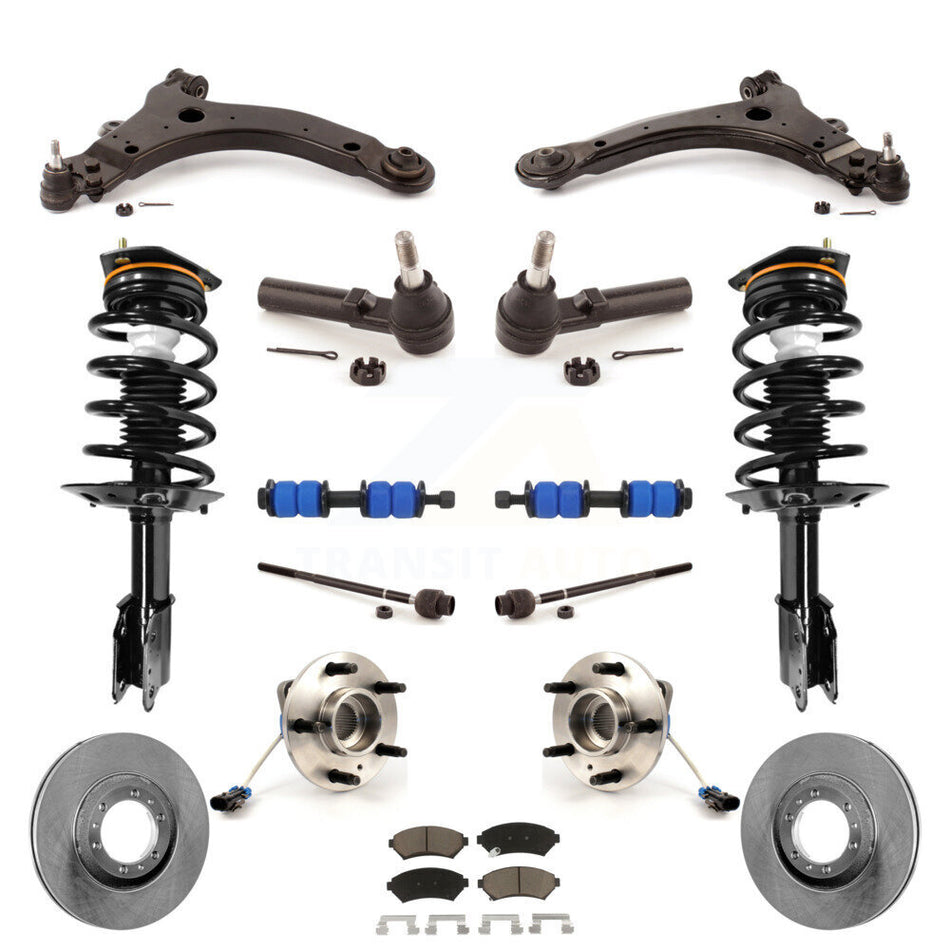 Front Disc Rotor Brake Pad Bearing Arm Shock Suspension Kit (15Pc) For Oldsmobile Intrigue KM-100237