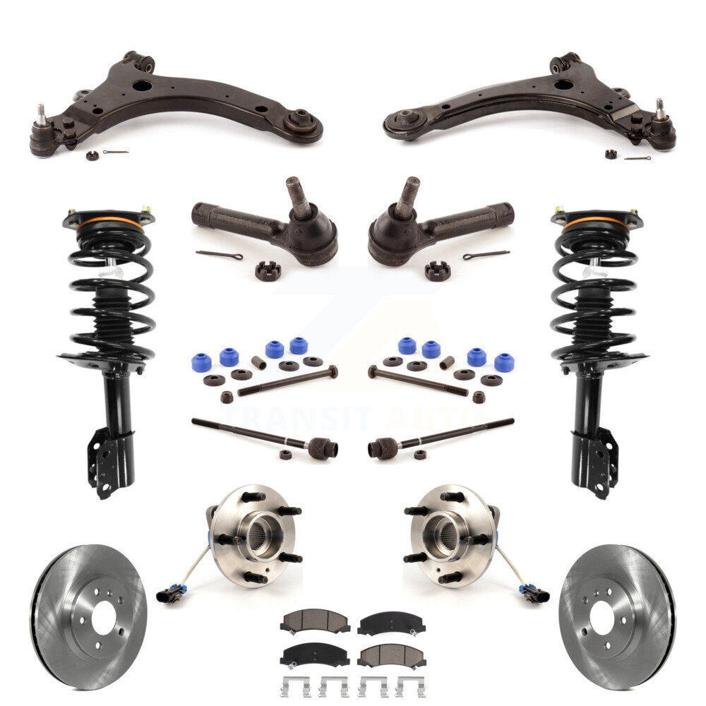Front Disc Rotors Brake Pads Bearing Arms Shock Suspension Kit (15Pc) For Chevrolet Impala KM-100288