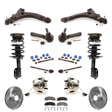 Front Disc Rotors Brake Pads Bearing Arms Shock Suspension Kit (15Pc) For Chevrolet Impala KM-100288