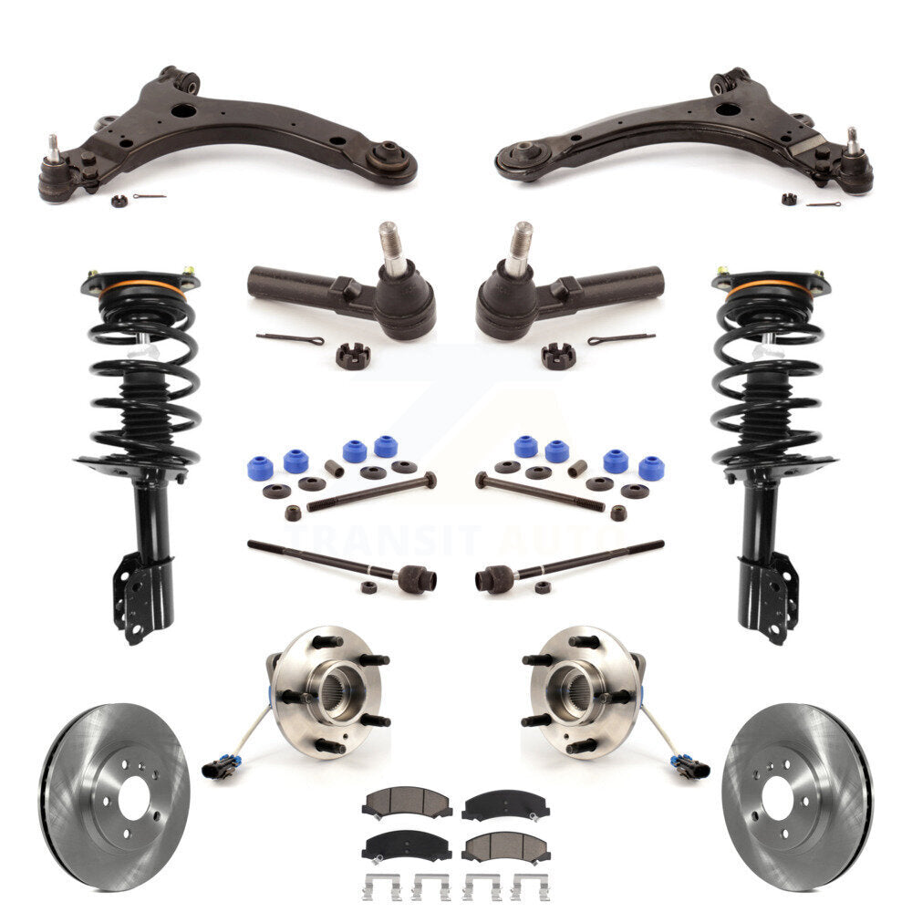 Front Disc Rotors Brake Pads Bearing Arms Shock Suspension Kit (15Pc) For Chevrolet Impala KM-100290