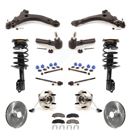 Front Disc Rotors Brake Pads Bearing Arms Shock Suspension Kit (15Pc) For Chevrolet Impala KM-100290
