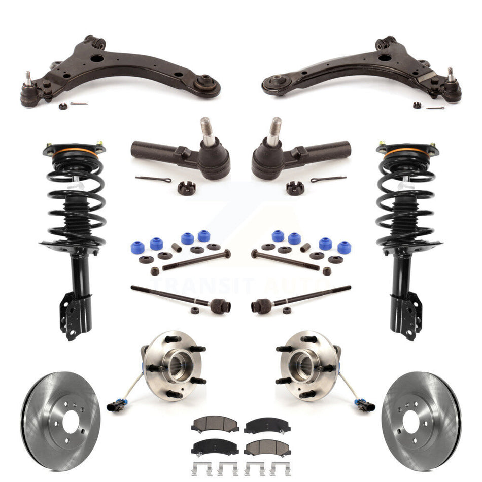 Front Disc Rotors Brake Pads Bearing Arms Shock Suspension Kit (15Pc) For Chevrolet Impala KM-100290