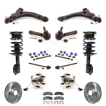 Front Disc Rotors Brake Pads Bearing Arms Shock Suspension Kit (15Pc) For Chevrolet Impala KM-100294