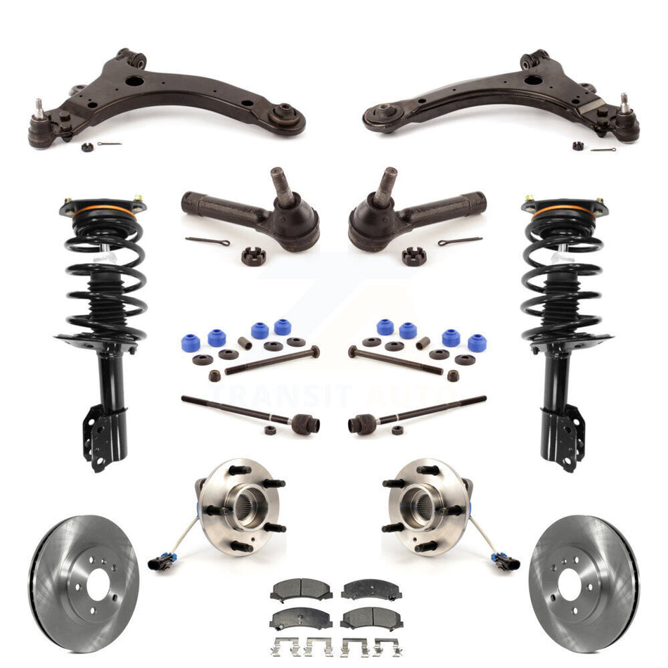 Front Disc Rotors Brake Pads Bearing Arms Shock Suspension Kit (15Pc) For Chevrolet Impala KM-100294